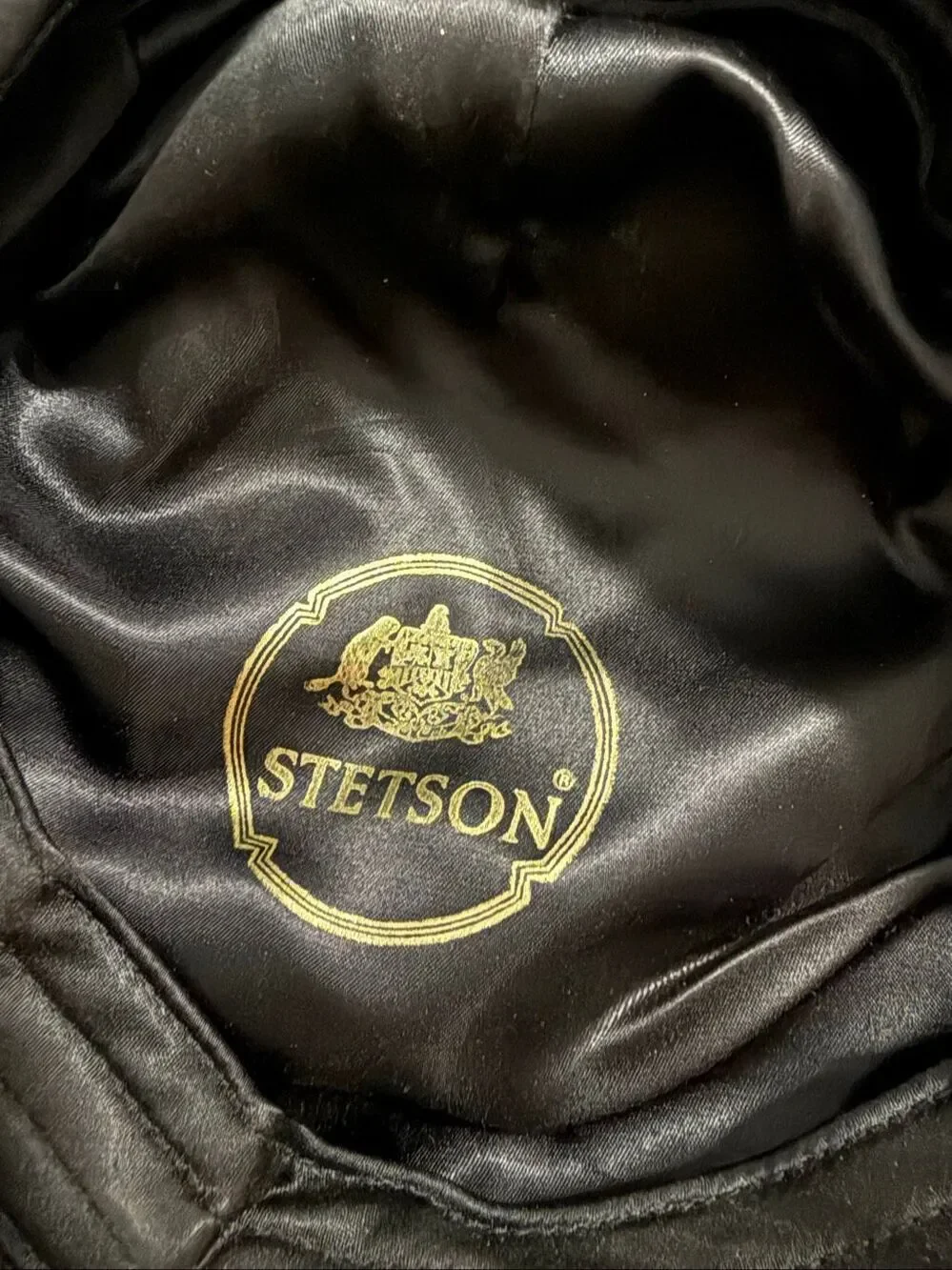 Stetson Black Wool Newsboy Flat Driving Cap Hat Mens Size Large
